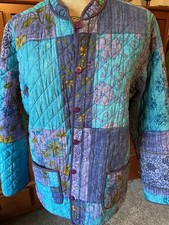 Appleseeds Reversible Quilted Jacket Blazer Batik Patchwork Size Med Beautiful