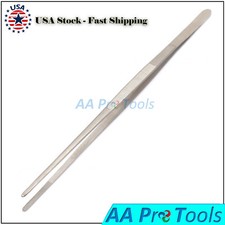 18" Stainless Steel Tweezers Snake Lizard Feeding Tongs Reptile Straight