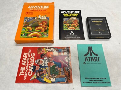 Atari VCS 2600 Game Complete in Original Box 1980 Adventure Matching Text Label