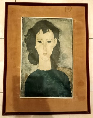 Amedeo Modigliani   Femme Aux Yeux Verts (Stampa Certificata su Tela)