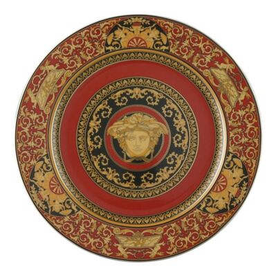 VERSACE BY ROSENTHAL MEDUSA RED 12'' SERVICE PLATE #409605-10230 BRAND NIB F/SH