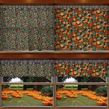 Pumpkins & Gourds Ring Top Valances or Curtains