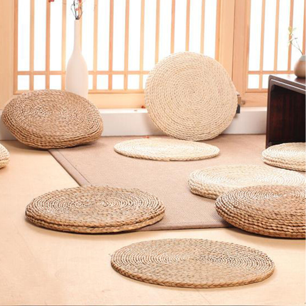 Cojín de futón de meditación tejido cojín de suelo tatami alfombra de suelo zafu cojín de silla
