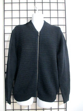 "NEW" BEN SHERMAN / ORG 158    MEDIUM NAVY BLUE / WOOL BLEND FULL ZIP SWEATER