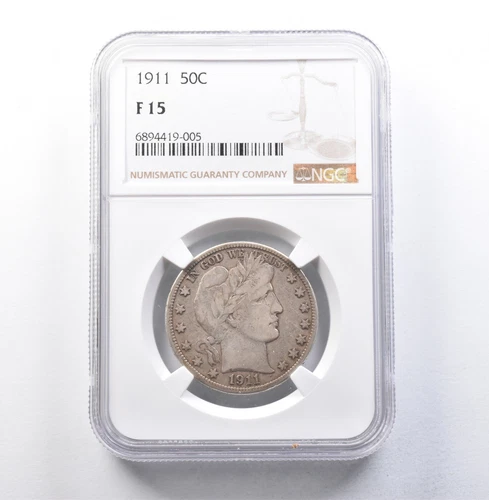 1911 Barber Half Dollar F15 NGC *5849