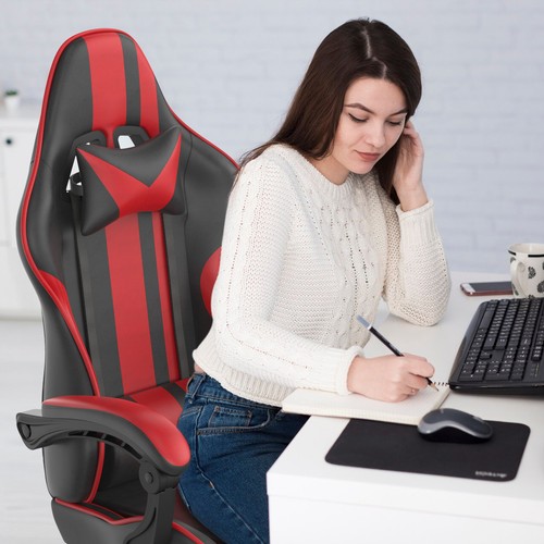 Gaming-Stuhl Bürostuhl mit Rollen Schreibtischstuhl Höhenverstellbar Max 135kg - Bild 7 von 17