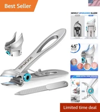 Ergonomic Stainless Steel Toenail Clippers for Seniors with Wide Jaw Opening