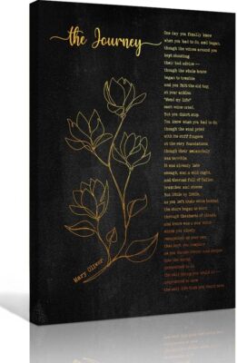 The Journey By Mary Oliver Poem Wall Art Vintage Poetry Poste Quote Wall Artwork