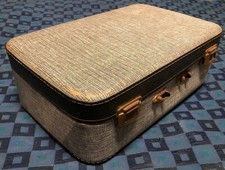 Antico Valigia Retrò Vintage Rigida Nero E Bianco H 17 L 50 L 33 CM #75