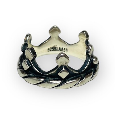 Trollbeads Sterling 925 Silver Crown Ring Sz 7.25 - .22
