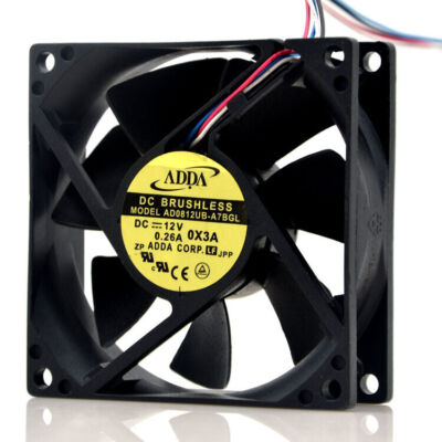 NEW AD0812UB-A7BGL Axial   80*80*25mm DC12V 0.26A 4-wire #E2*