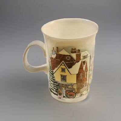VTG Dunoon Fine Bone China CHRISTMAS PAST By Sue Scullard Coffee Mug England