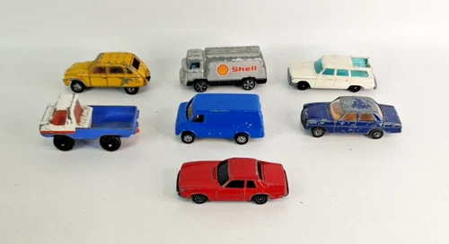 Job Lot of 7 Corgi Junior Diecast Metal Cars Vintage Studebaker U.S. Van Bundle