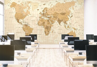 3D World Map ZHUA4762 Wallpaper Wall Murals Removable Self-adhesive Ann
