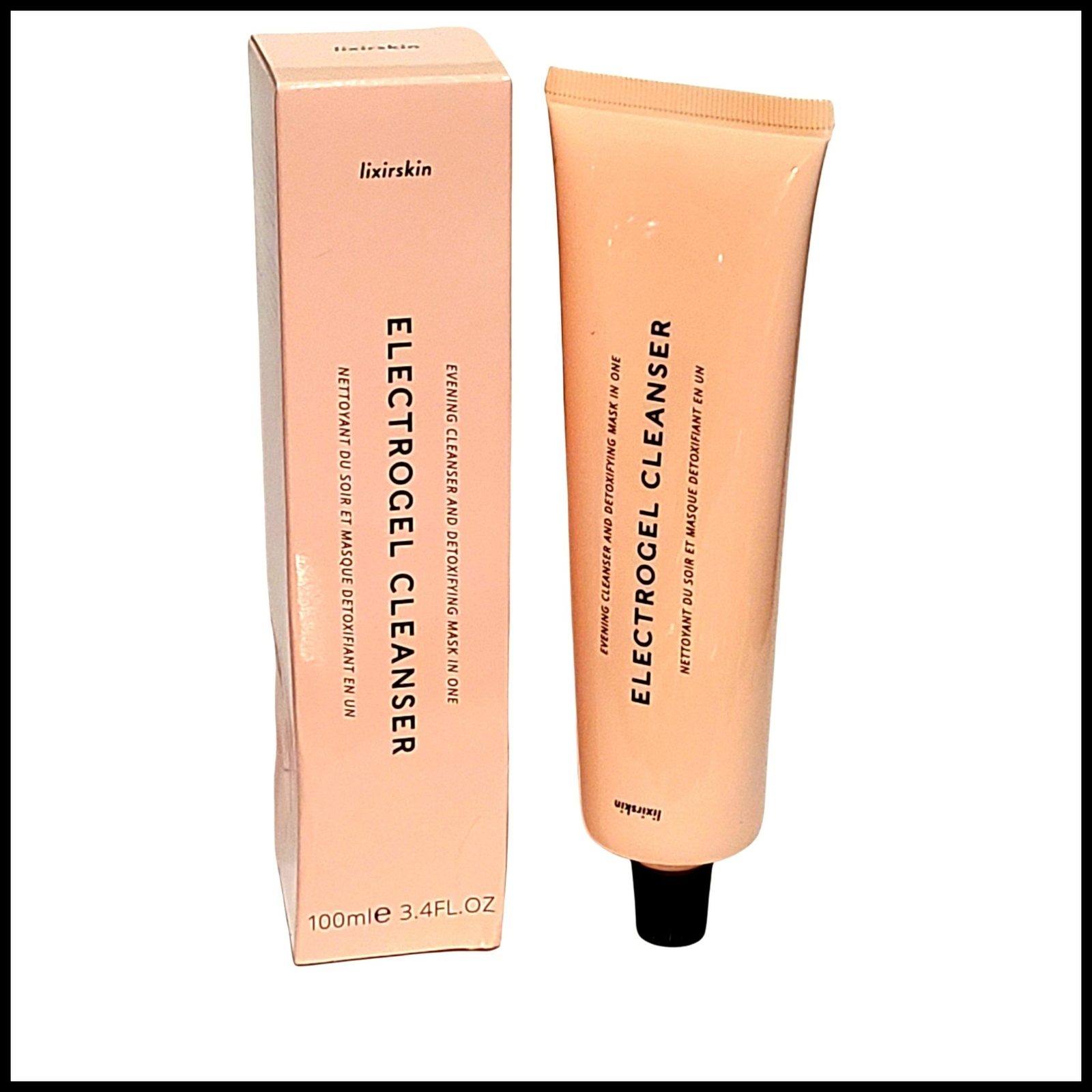 Электрогелевое очищающее средство Lixirskin Вечерняя очищающая Детоксицирующая маска в одном Полноразмерном Флаконе