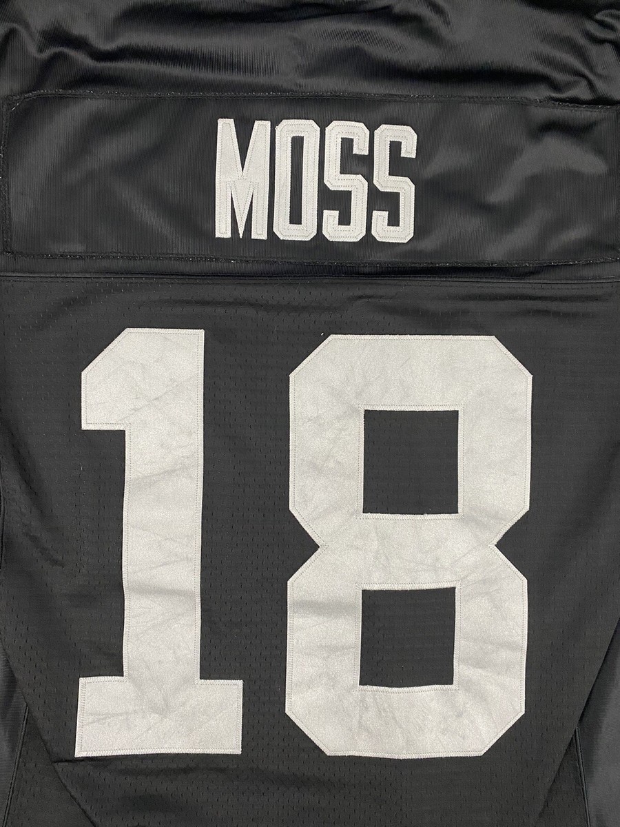 Men's RANDY MOSS Oakland Raiders #18 Reebok On-Field SEWN
