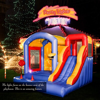 15x13FT Commercial PVC Multi-function Inflatable Bounce House w/Light For Party