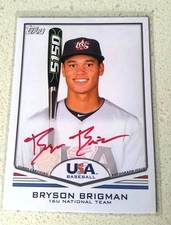 BRYSON BRIGMAN 2011 Topps USA 16U National Baseball  RED AUTO #63/99