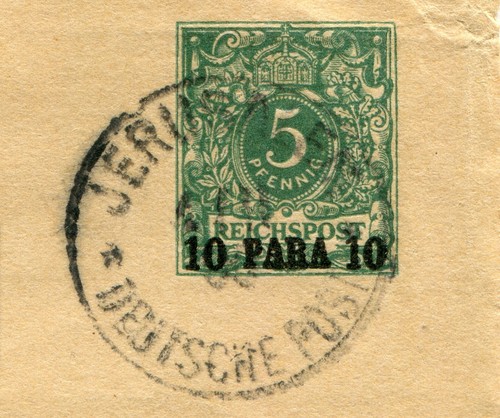 Germany PO Levant 1900 10pa/5pf postal stationery wrapper Mi. S.1 used - Picture 2 of 3