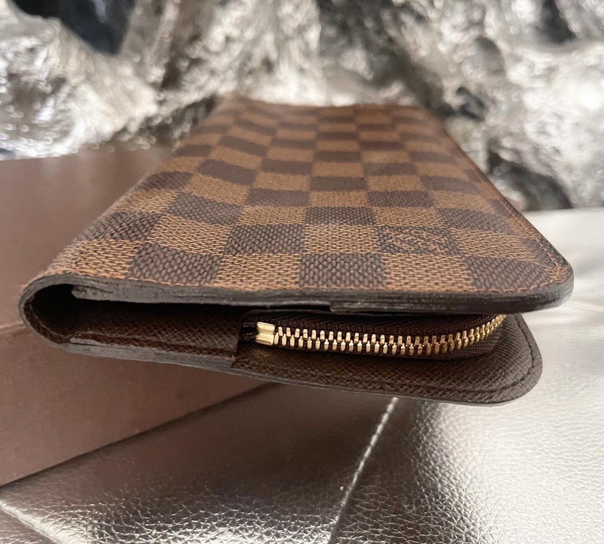 Authentic Louis Vuitton Damier Azur Canvas Leather Insolite Wallet