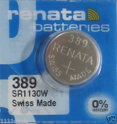 1 Renata 389 SR1130W Watch 0% MERCURY Battery