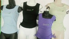 Cotton Spandex DANCE TOP Drawstring Side Metal dance motif 4 COLORS ch/ladies