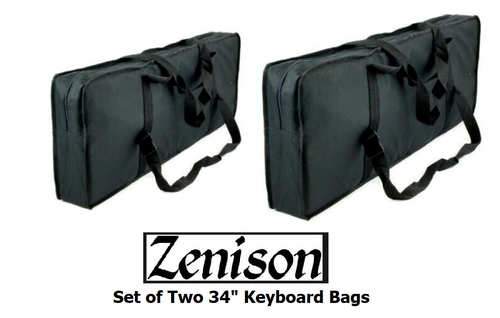 Set of 2 36'' Zenison Padded Keyboard Gig Bags Carrying Strap, Handle, & Pocket