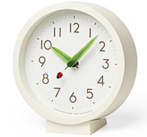 Lemnos Mini Clock Ladybird White SUR20-06, Wall/Table, Studio Surume Design - 第 1/4 張圖片