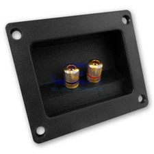 Square Recessed Speaker Metal Binding Post Terminal Connector Plate SubWoofer