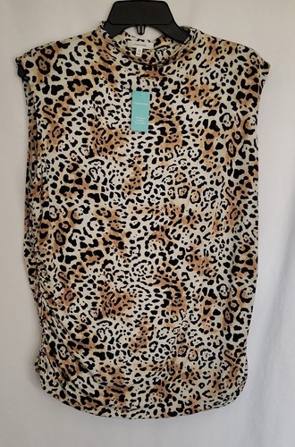 Maurices Sleeveless Tunic Size XXL NWT Animal Print Rayon Gathered Waistline - Picture 2 of 4