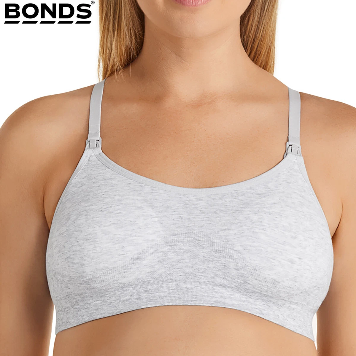 Bonds Maternity Nursing Breastfeeding Pregnancy Bumps Seamfree Crop Bra Grey