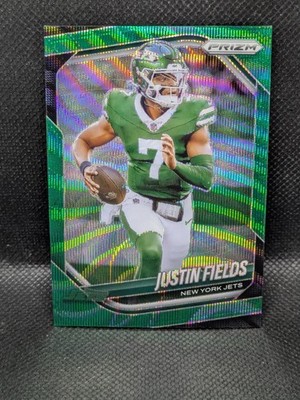 Justin Fields 2025 Panini Prizm #218 Green Wave Prizm NY Jets | eBay