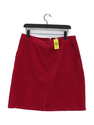 Seasalt Women's Midi Skirt UK 14 Red 100% Cotton Midi A-Line