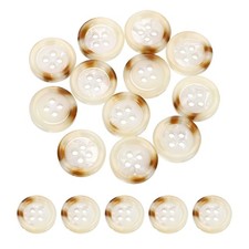 12pcs Sewing Button 15mm 0.59" 4 Holes Resin Round Buttons, White