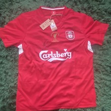 Liverpool 2005 Istanbul Home Shirt Red Medium Signed Carlsberg