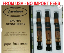 Ezeedrone Drone Reeds Standard Tenors and Bass pipes bagpipe Pipe Dreams