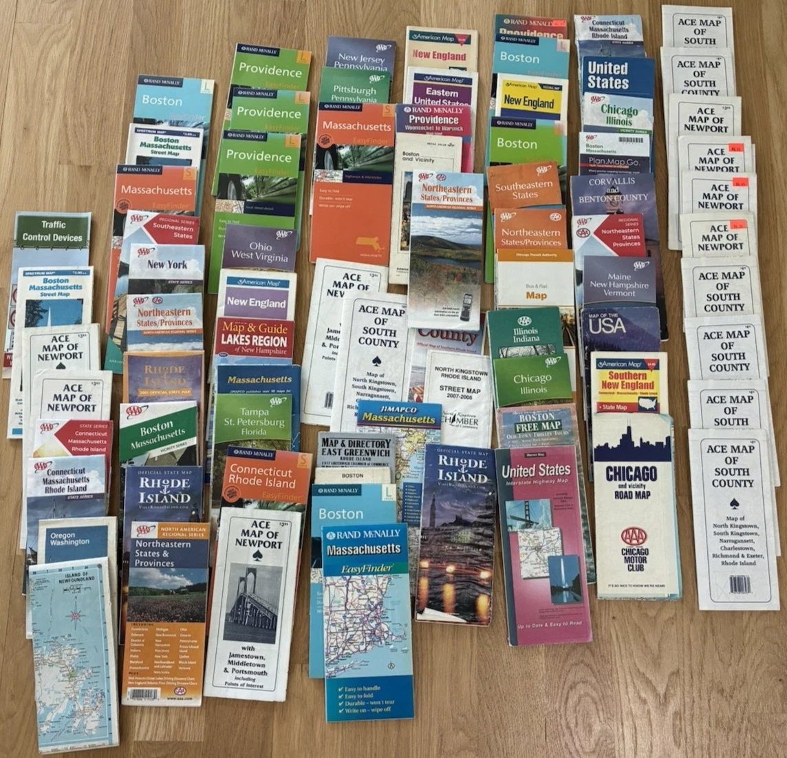 Lot of 78  Vintage USA Road Maps - New England, Oregon, Chicago, Tamps,USA, etc. image 14