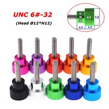 UNC 6 -32 Knurled Thumb Screw Bolts Aluminum Hand Grip Knobs  12 H12 L 4-40mm