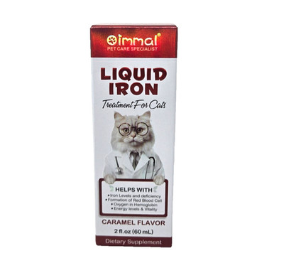 IMMAL Liquid Iron Treatment For Cats, 2 fl oz, (Caramel Flavor)