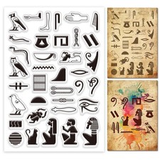 Egyptian Hieroglyphs Words Clear Silicone Stamp for Card Making Ancient Egypt...
