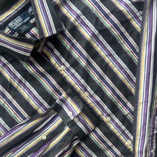 Polo by Ralph Lauren Shirt Mens Multi Stripe Regent Dress Button Up XL 17 1/2
