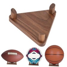 Ball Holder Wall Mount Ball Stand Display Storage for Basketball Walnut-1 Pack