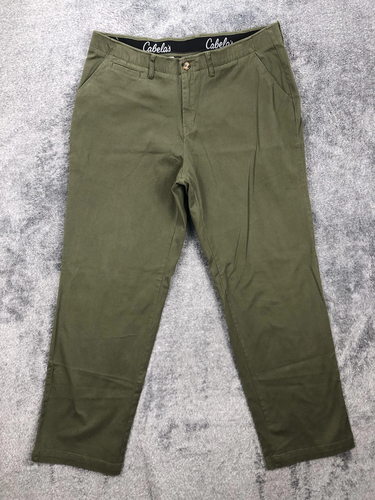 Cabela's Pants Mens 40x32 Green Classic Fit Stretch Chino Casual Hiking Outdoor