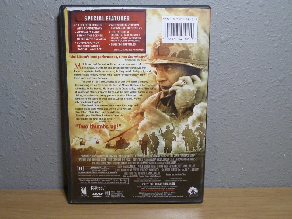We Were Soldiers (DVD Movie, Mel Gibson, Widescreen, 2002) - Image 2 of 2