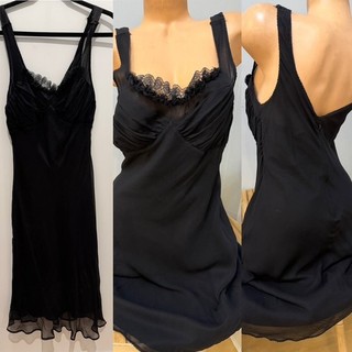 ABITO SLIP VINTAGE Y2K LAVANDERIA SELLI SEGAL 100% SETA ORLO A BALZA tg 8
