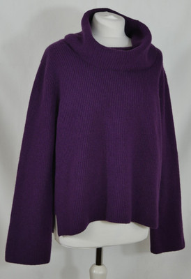 MAX STUDIO 100% EXTRA FEINE MERINOWOLLE Luxus Pullover Lila Größe 38/40 WIE NEU!