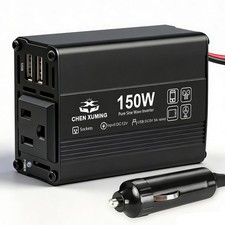150W Car Power Inverter DC 12V to AC 110V with 2 USB ports  1 AC outlet