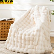 Luxury Double-Sided Faux Fur Blanket Super Soft Cozy Warm Anti-Shedding Gift New