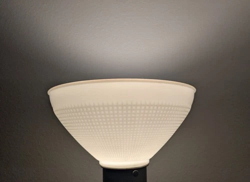 VTG Corning Lamp shade/diffuser WAFFLE White Milk Glass 10" ID #824160