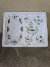 Vintage Royal Albert Old Country Roses Miniature Child Tea Set Original Box